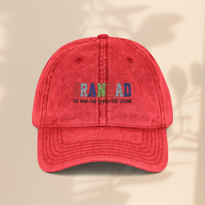 Vintage Embroidered Cap for Grandad - The Man, The Myth, The Legend