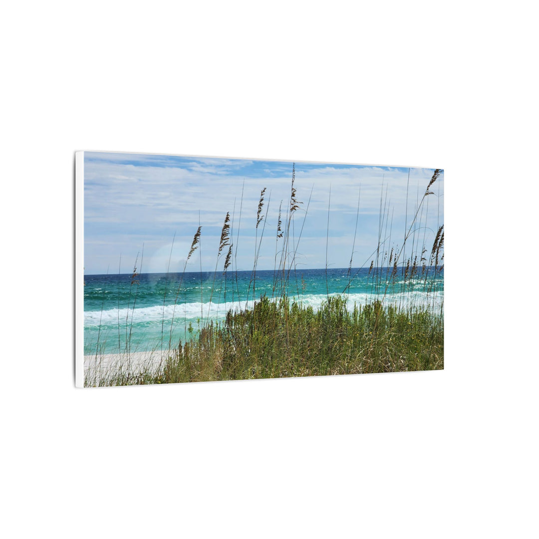 Coastal Dune Beach Canvas Print – Waves and Sea Oats Wall Art