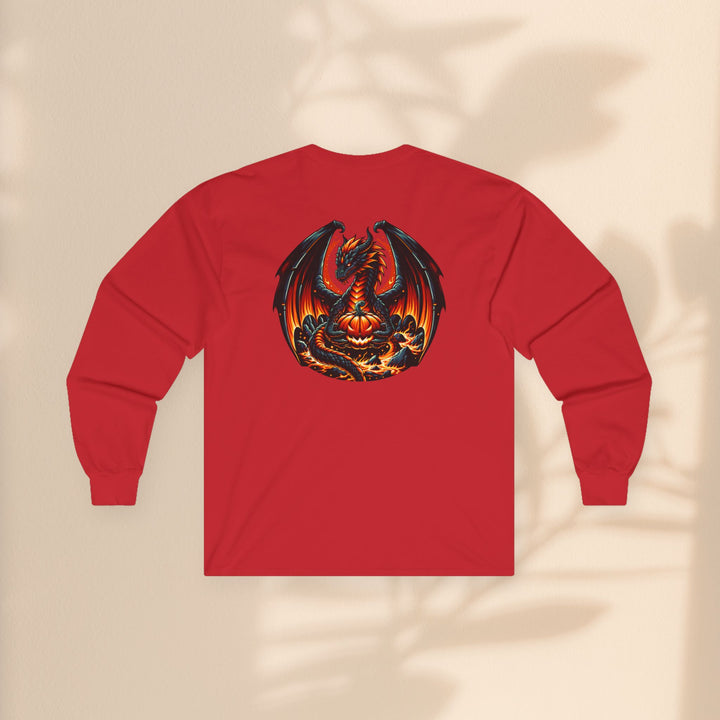 Dragon Emblem Unisex Long Sleeve Tee – Casual Fantasy Graphic Shirt for Halloween & Geek Culture
