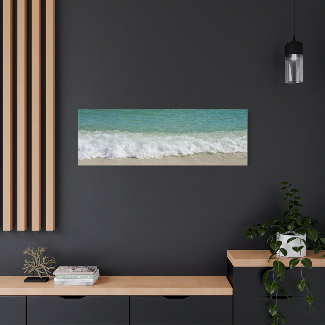Beach Waves Matte Canvas Print – 1.25-Inch Stretched Seascape