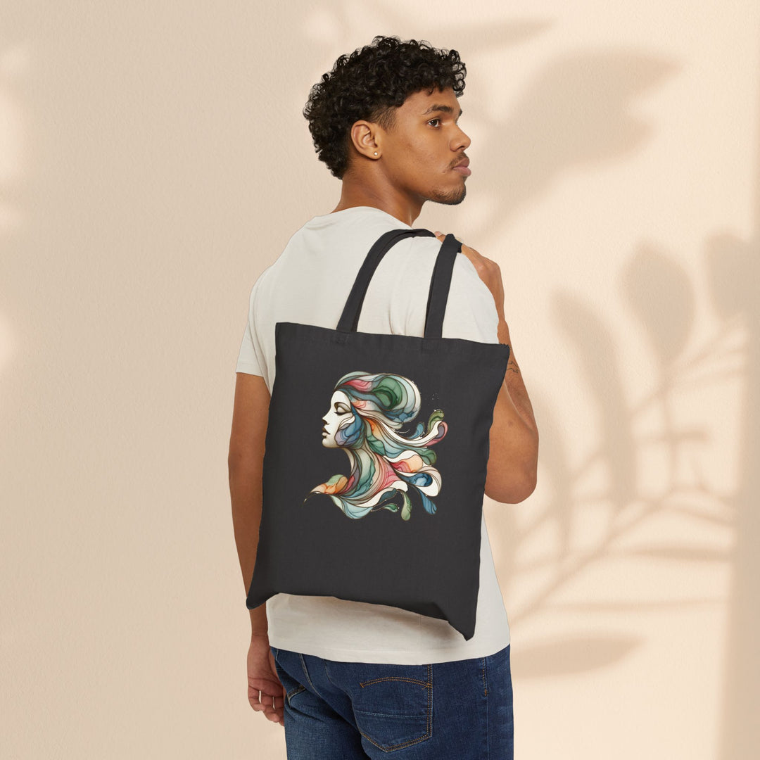 Cotton Canvas Tote Bag - Mermaid Waves