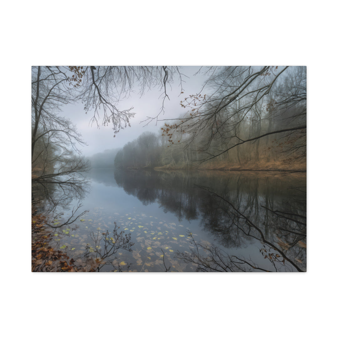 Foggy River Landscape Canvas Print – Nature Wall Art