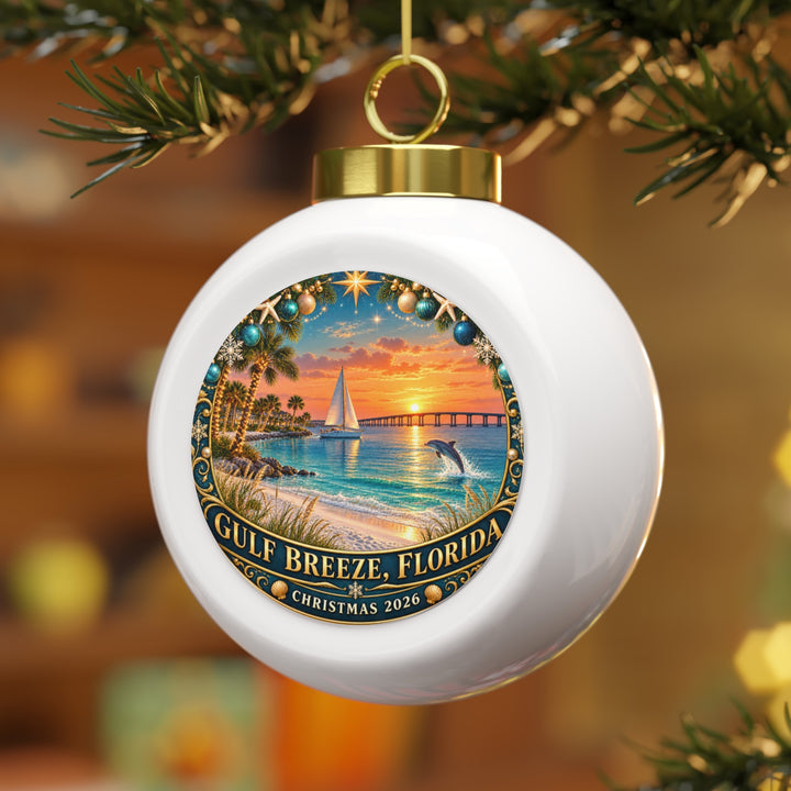 Gulf Breeze Florida Christmas Ornament – Coastal Sunset Keepsake