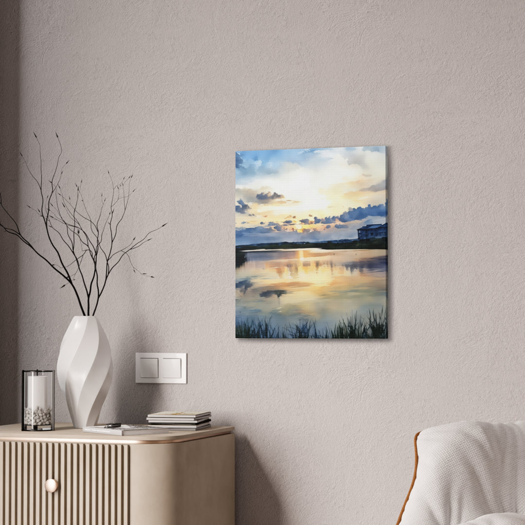 Serene Sunset Landscape Canvas Wall Art