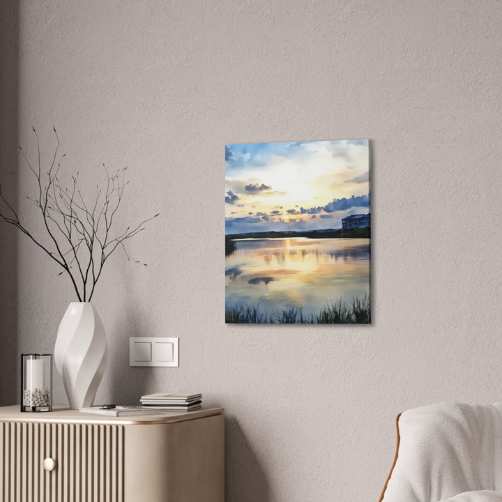 Serene Sunset Landscape Canvas Wall Art