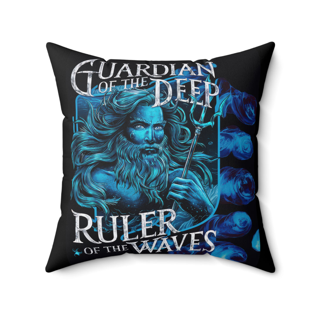 Ruler of the Waves Faux Suede Square Pillow