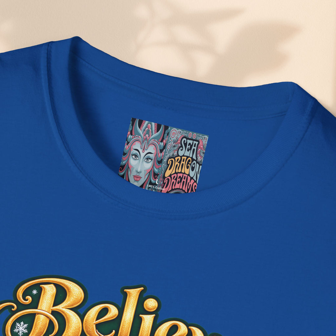 Believe in Christmas Magic T-Shirt – Festive Dragon Holiday Tee