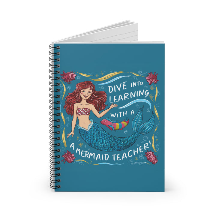 Spiral Notebook - Ruled Line - Mermaid Teacher