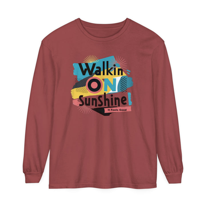 Unisex Garment-dyed Long Sleeve T-Shirt - Walking On Sunshine