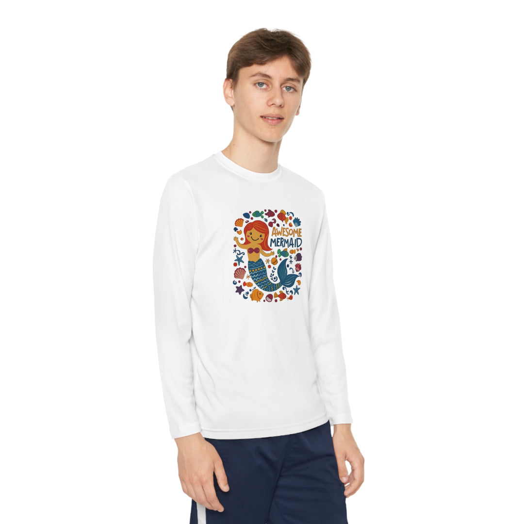 Youth Long Sleeve Competitor Tee - Awesome Mermaid