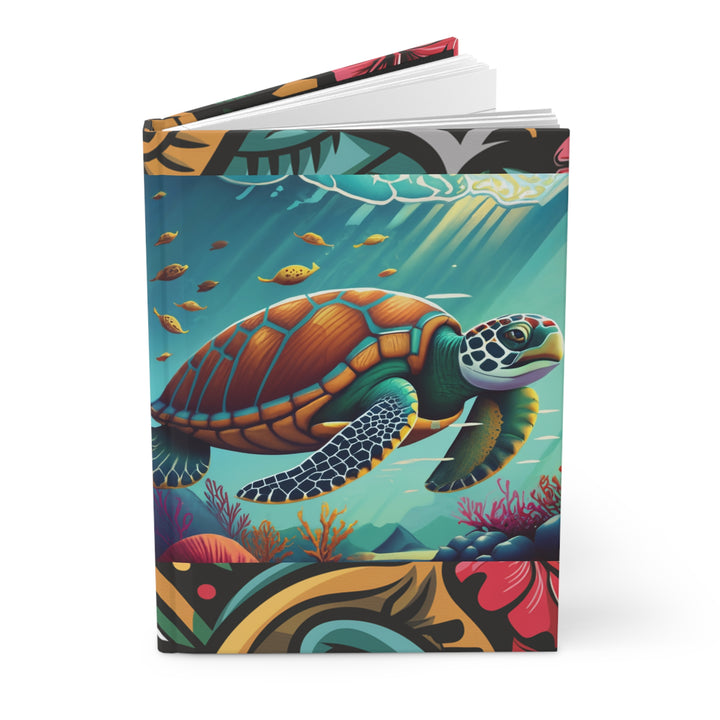 Hardcover Journal Matte - Tribal Turtle