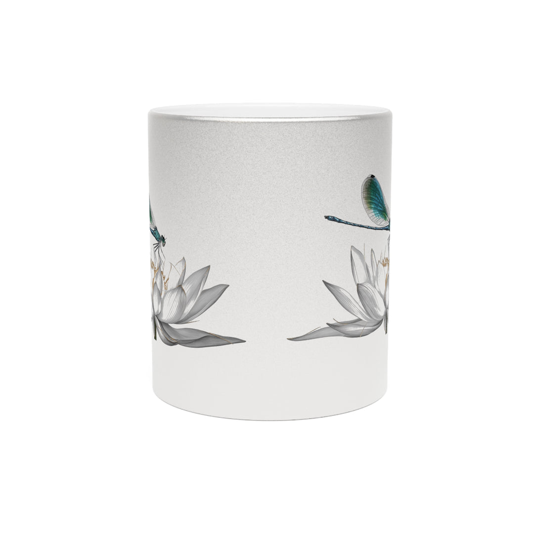 Metallic Mug (Silver\Gold) - Dragonfly