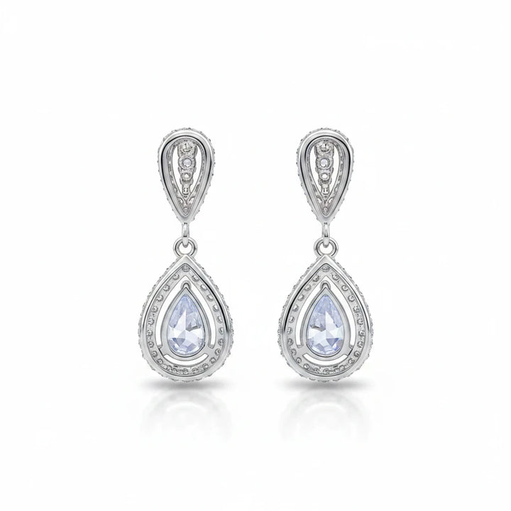 2 Carat Sparkala™ Moissanite Teardrop Earrings – 925 Sterling Silver