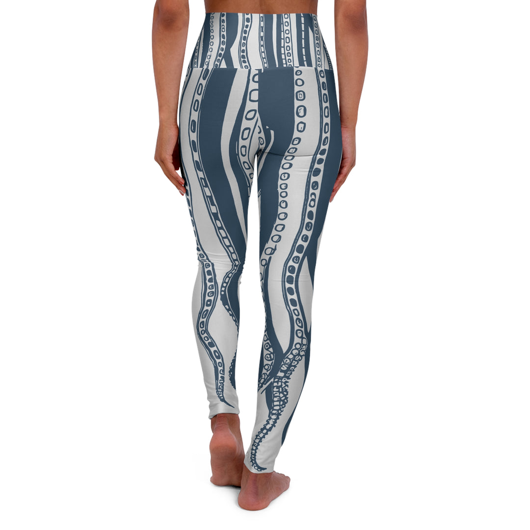 High Waisted Yoga Leggings - Downward Octopus