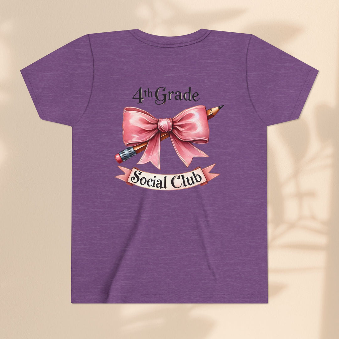 Youth Short Sleeve Tee, 4th Grade Social Club Shirt, Cute Kids T-Shirt, Back to School Gift, Birthday Gift for Girls, Classroom Apparel