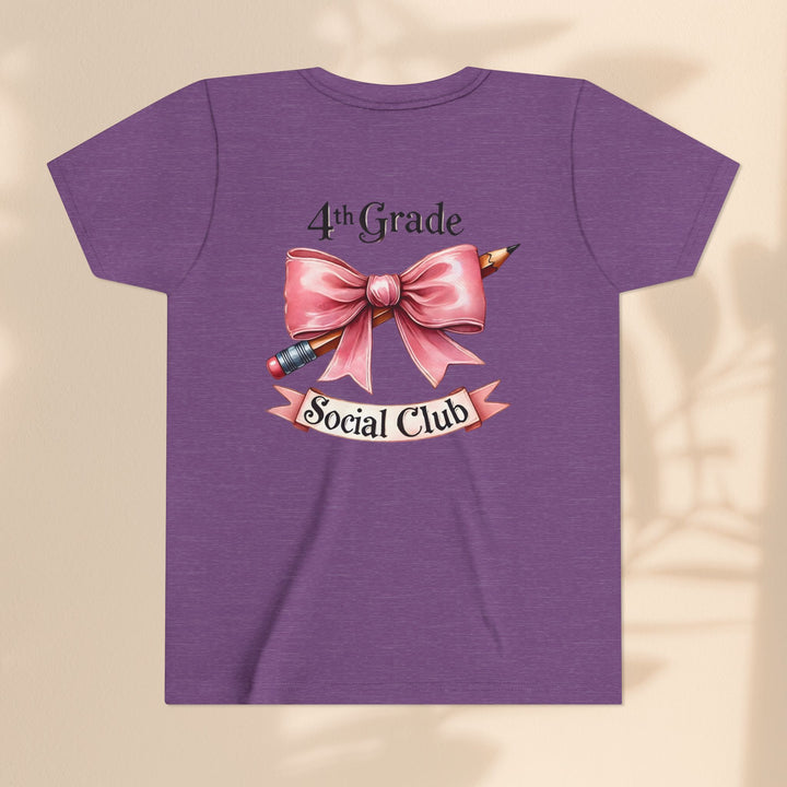 Youth Short Sleeve Tee, 4th Grade Social Club Shirt, Cute Kids T-Shirt, Back to School Gift, Birthday Gift for Girls, Classroom Apparel