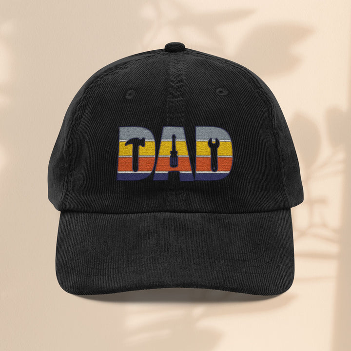 Vintage Corduroy Cap - Embroidered 'DAD' Baseball Hat for Father's Day