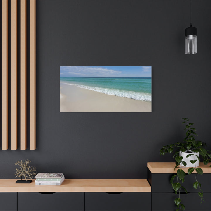Beach Shoreline Matte Canvas Print – Tranquil Ocean Wall Art