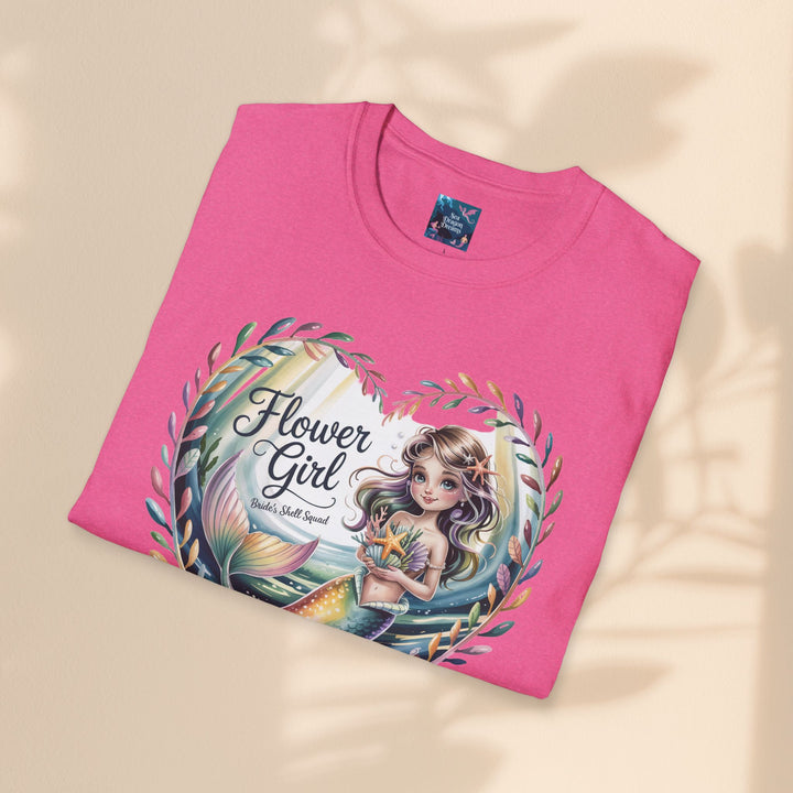 Flower Girl T-Shirt, Cute Flower Girl Apparel, Wedding Gift, Kids Birthday, Girly T-Shirt, Mermaid Design, Special Occasion