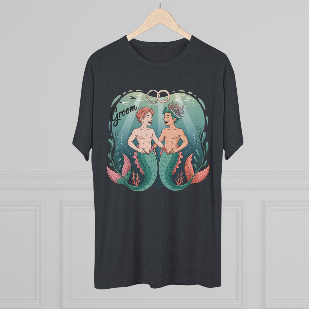 Merman Groom Tee, LGBTQ+ Pride Apparel, Wedding Gift, Unique Couple Shirt