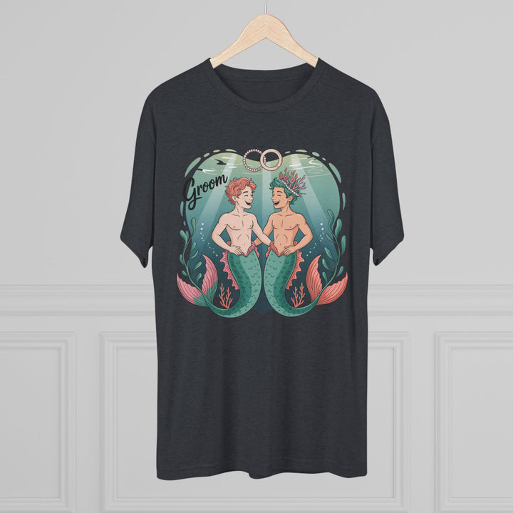 Merman Groom Tee, LGBTQ+ Pride Apparel, Wedding Gift, Unique Couple Shirt
