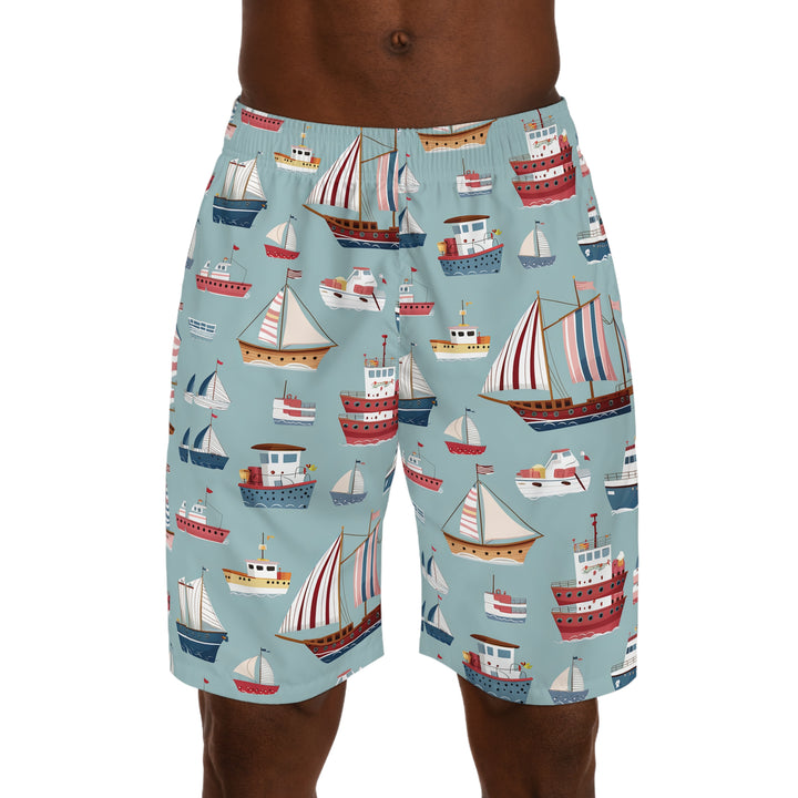 Men's Jogger Shorts - Sail Boats