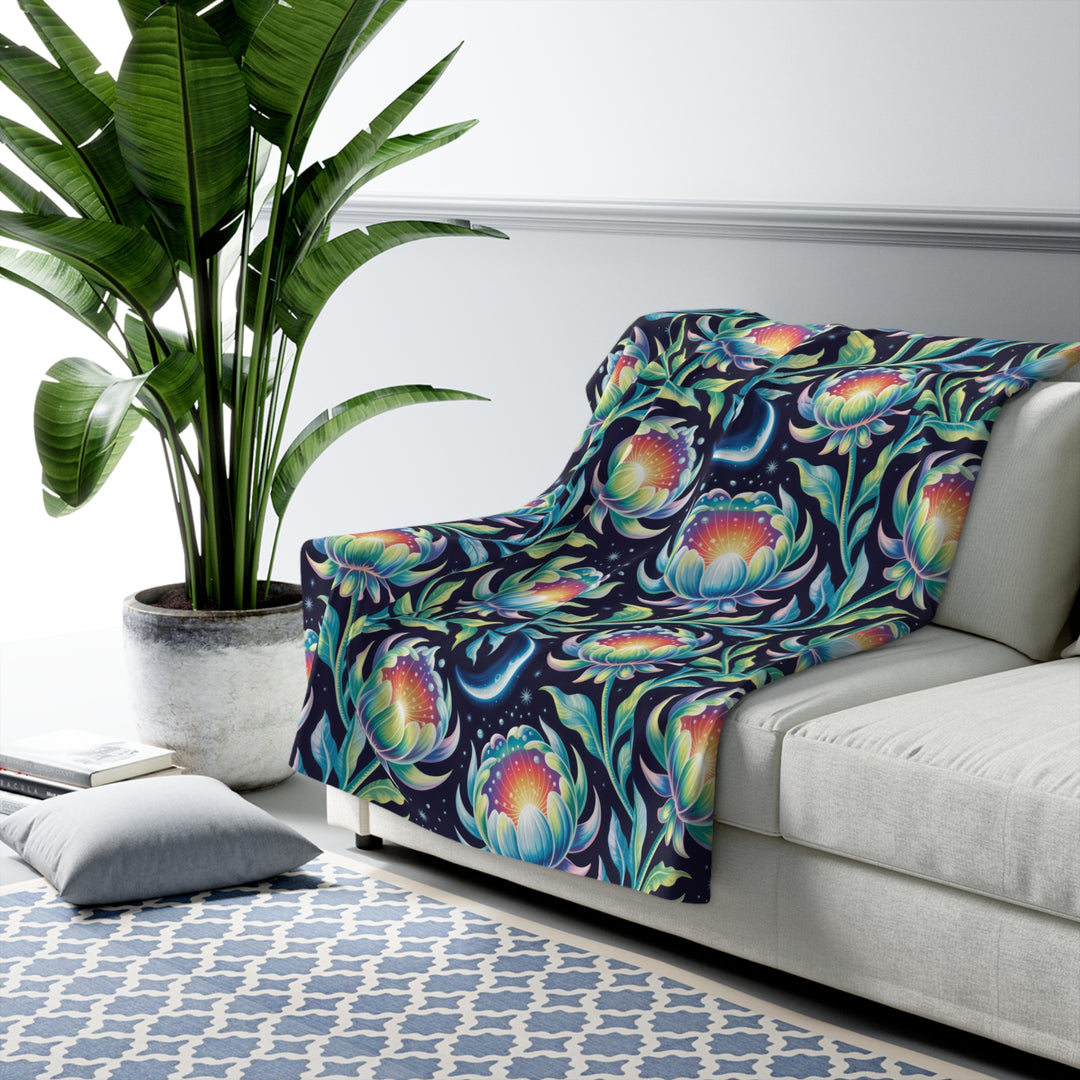 Florida Flowers Sherpa Fleece Blanket – Cozy Floral Throw for Home & Gifts