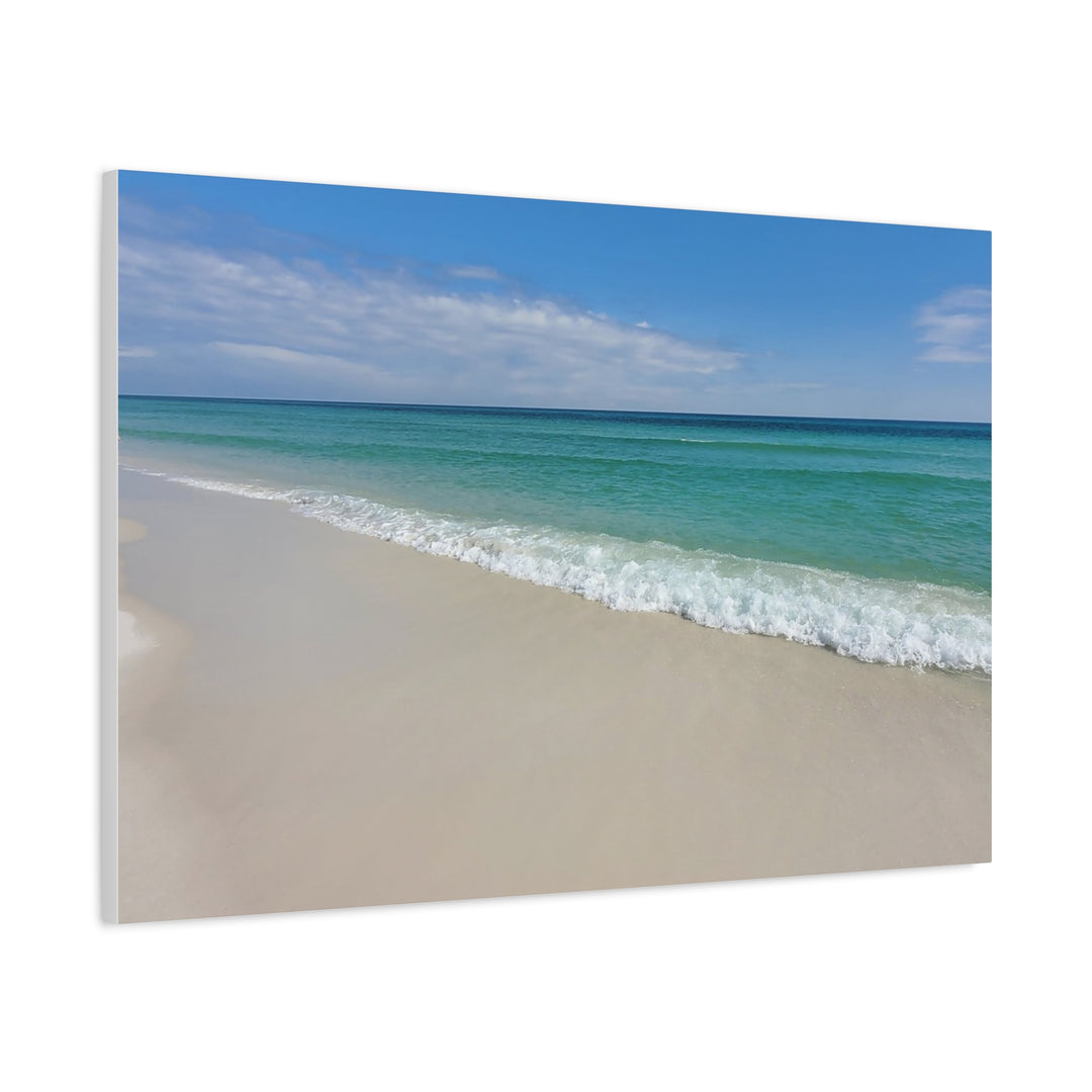 Beach Shoreline Matte Canvas Print – Tranquil Ocean Wall Art