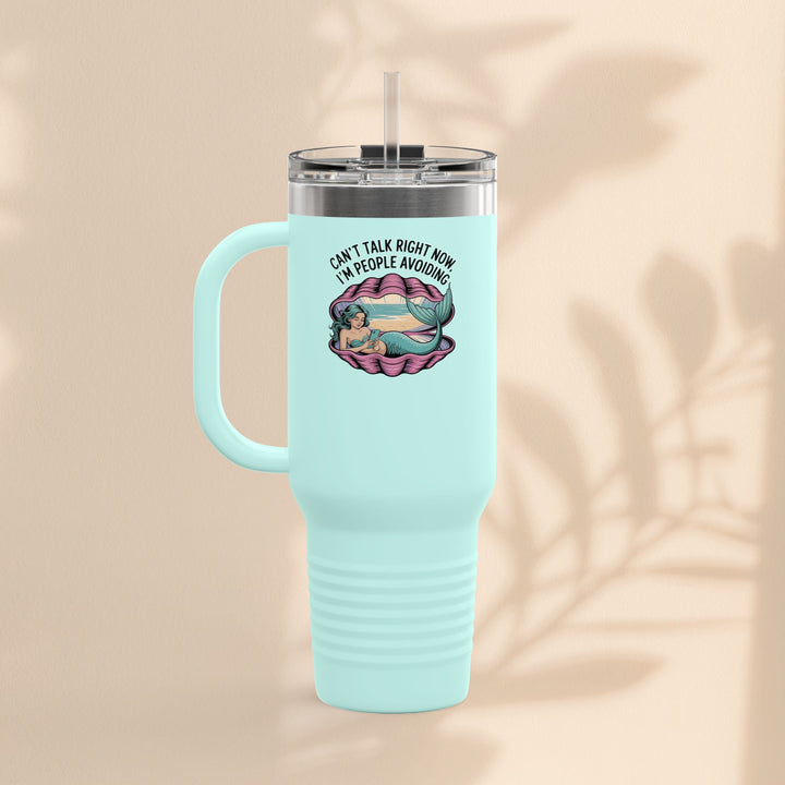 Fun Insulated Travel Mug for Introverts, 40oz People Avoiding Tumbler