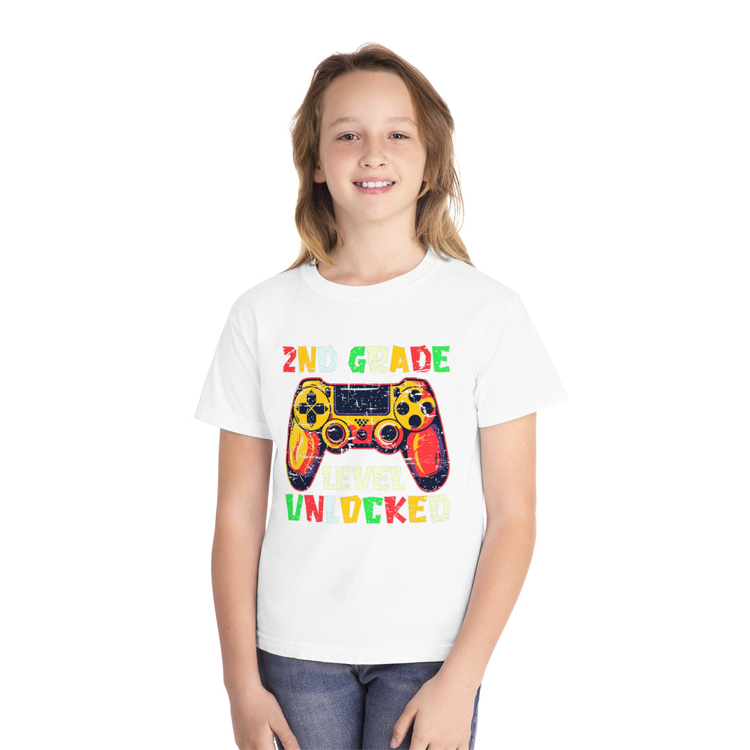 Gaming Graduation Youth Tee - 2nd Grade Level Unlocked, Kids Gamer Shirt, Back to School, Birthday Gift, Fun Playwear, Video Game Apparel