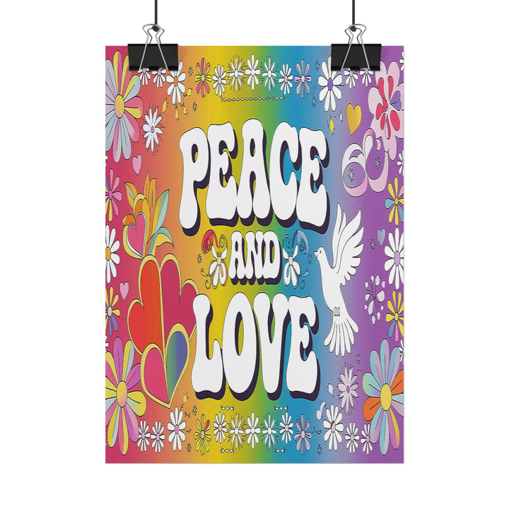 Peace and Love Rolled Posters - Colorful Floral Wall Art for Peaceful Decor