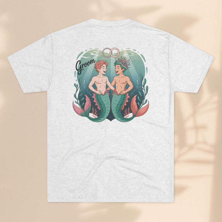 Merman Groom Tee, LGBTQ+ Pride Apparel, Wedding Gift, Unique Couple Shirt