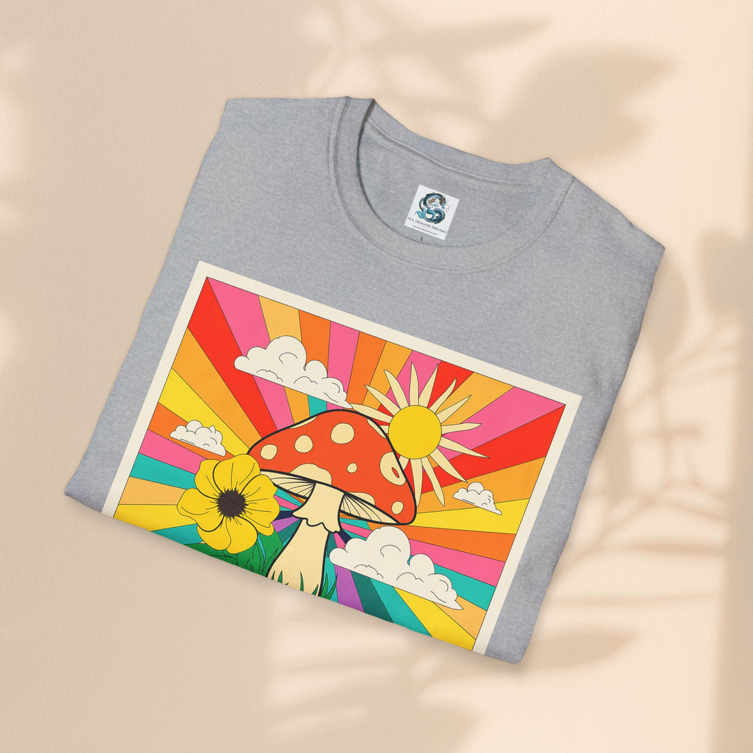 Feeling Groovy Unisex T-Shirt - Retro Mushroom Design