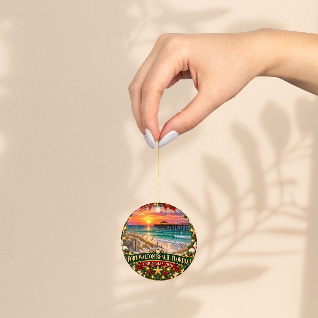 Fort Walton Beach Florida Christmas 2026 Ceramic Ornament