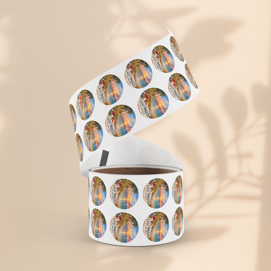 Gulf Breeze Florida Sticker Roll – Scenic Beach Souvenir Labels