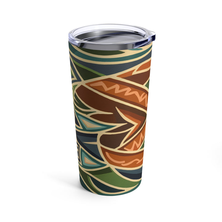 Tumbler 20oz - Orange Tribal