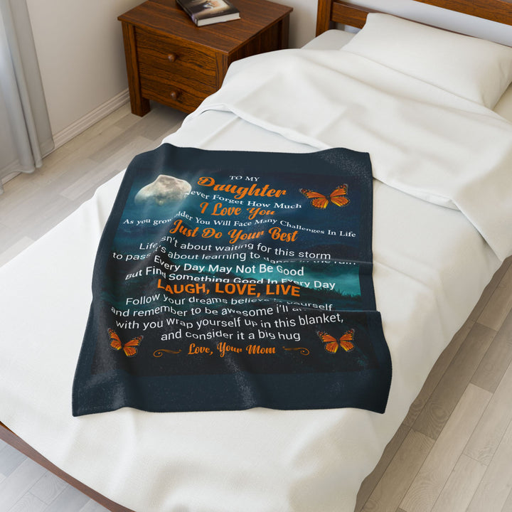 Velveteen Plush Blanket - Daughter Love Message