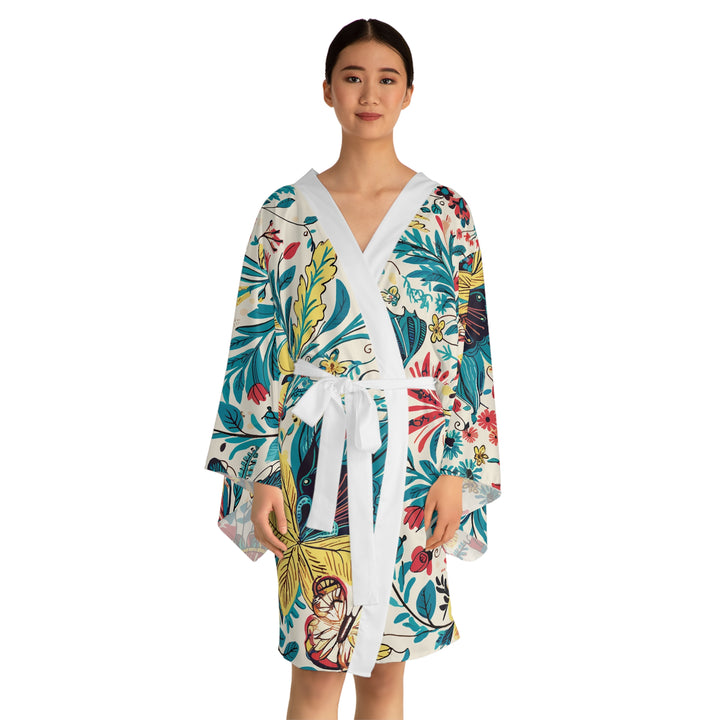 Long Sleeve Kimono Robe (AOP) - Florida Flowers