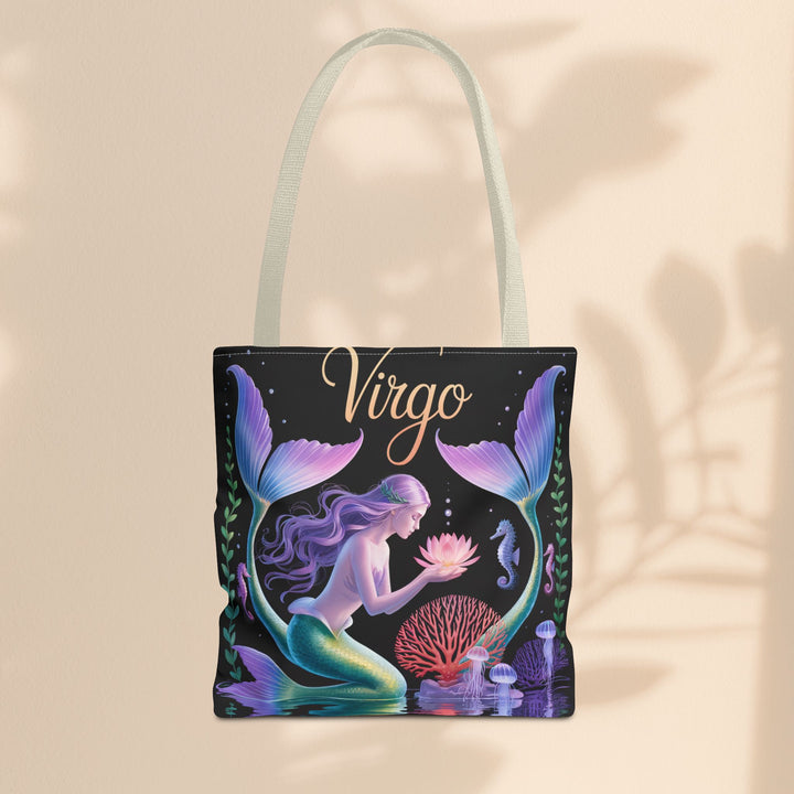 Virgo Mermaid Tote Bag, Virgo Gift, Zodiac Bag, Sea Creature Style, Ocean Lover Accessory, Birthday Present