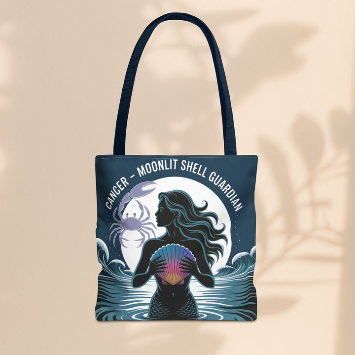 Zodiac Cancer Tote, Astrology-Inspired Tote Bag, Zodiac Gift, Cancer Moonlit Shell Guardian, Eco-Friendly Bag, Gift for Her