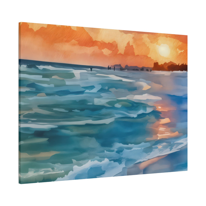 Coastal Sunset Canvas Art – Ocean and Beach Wall Décor
