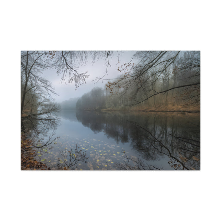 Foggy River Landscape Canvas Print – Nature Wall Art