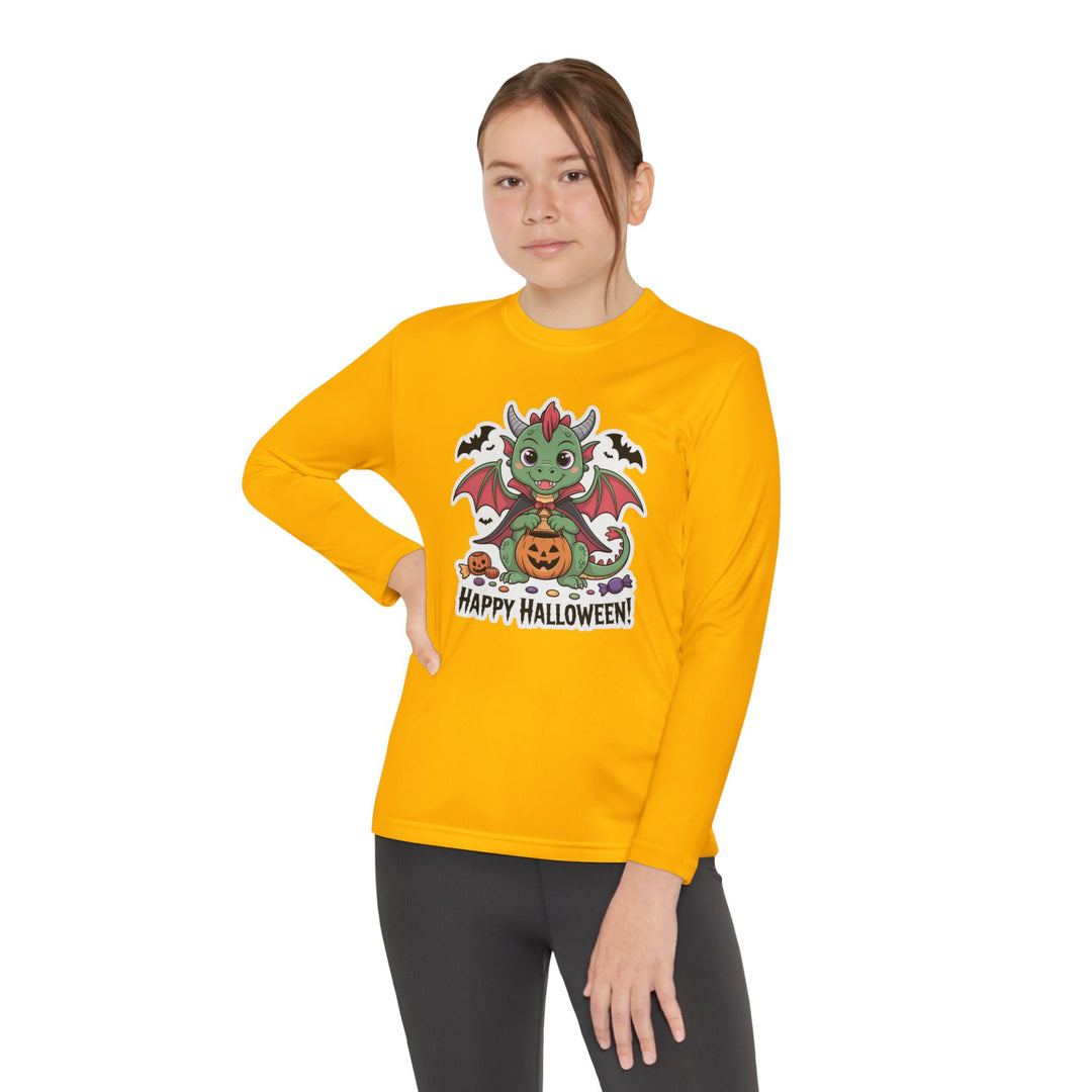 Halloween Youth Long Sleeve Tee, Cozy Tee for Kids, Spooky Costume Alternative, Perfect for Halloween Parties, Trick-Or-Treating