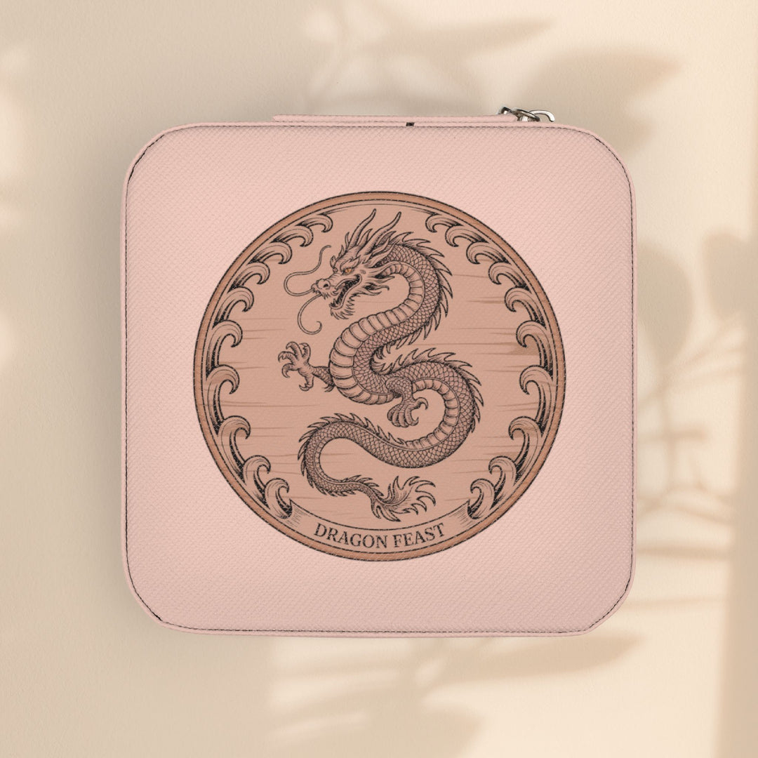 Dragon Jewelry Travel Case — Compact Pink Portable Organizer