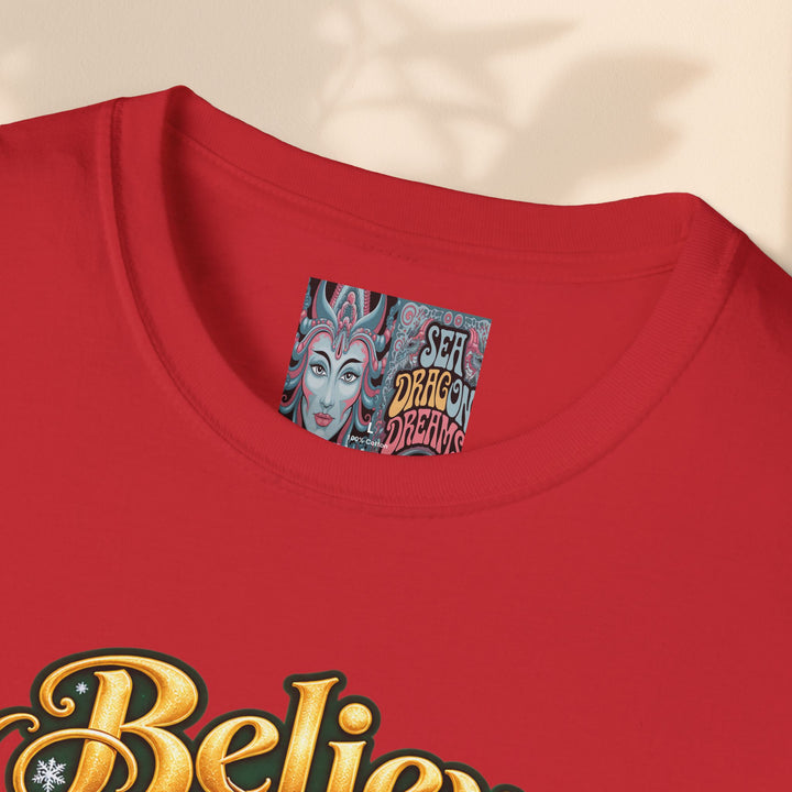 Believe in Christmas Magic T-Shirt – Festive Dragon Holiday Tee