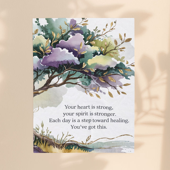 Inspirational Healing Velveteen Plush Blanket - Comforting Throw with Motivational Quote