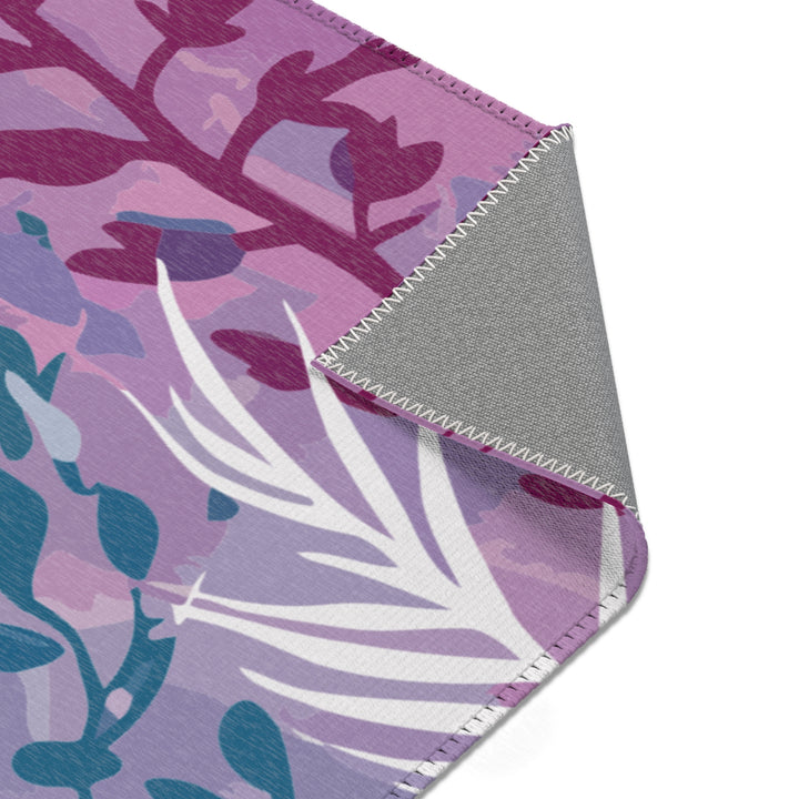 Boho Chic Area Rug - Purple Seaweed Home Decor Mat for Living Room