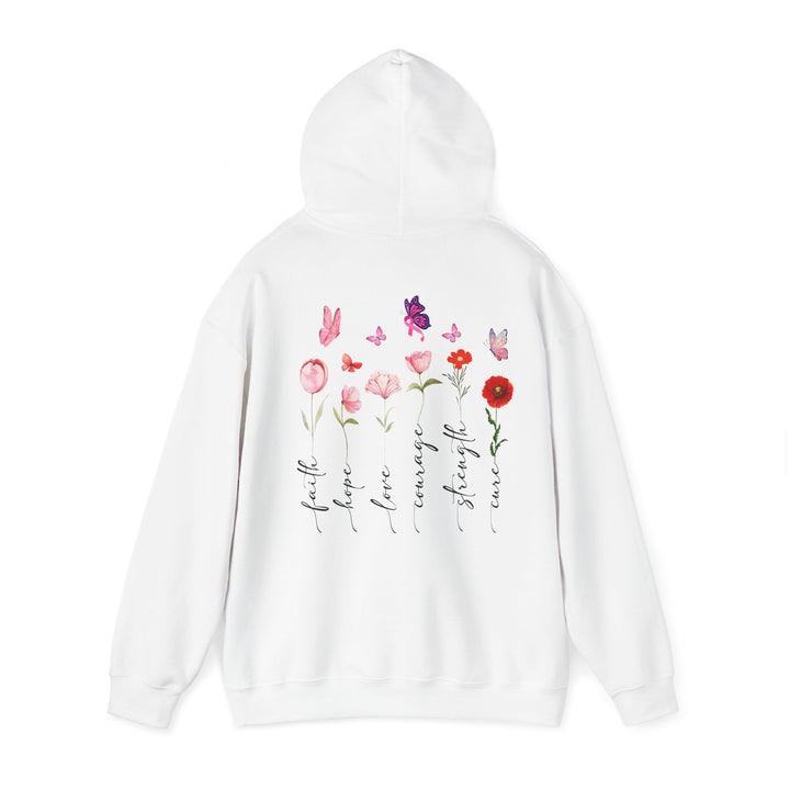 Hooded Sweatshirt Encouraging Faith, Hope, Cure for Cancer Patients