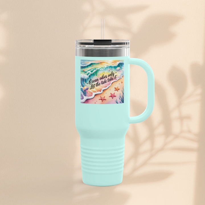 Ocean Vibes Insulated Travel Mug, 40oz