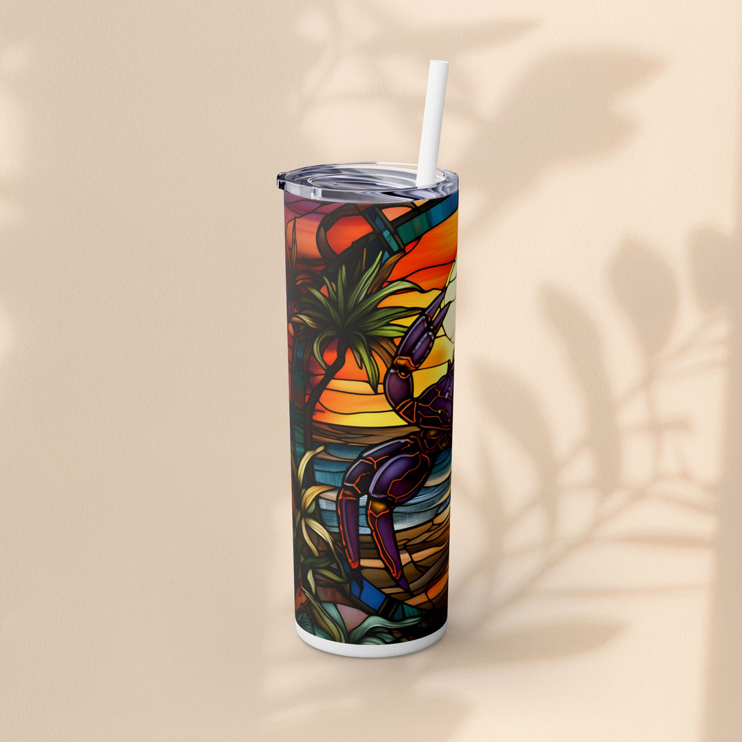 Skinny Tumbler with Straw, 20oz - Crabby